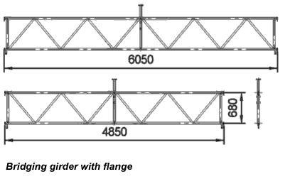 Bridging beams with flange